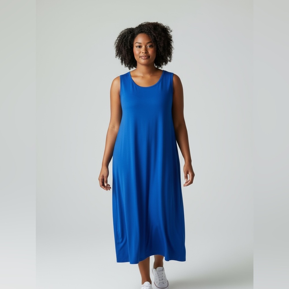 J.Jill Wearever Collection Royal Blue Sleeveless Maxi Dress XLT-EUC